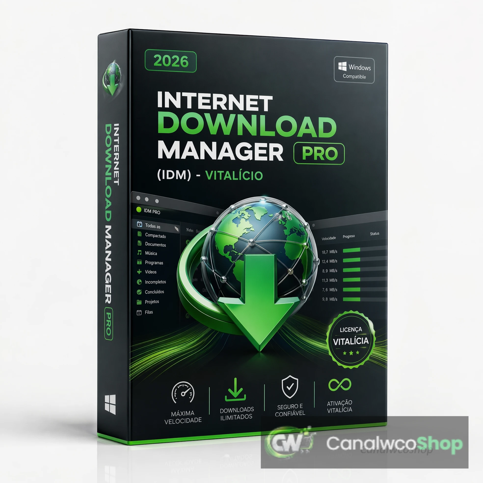 Internet Download Manager (IDM) -Vitalício 2026