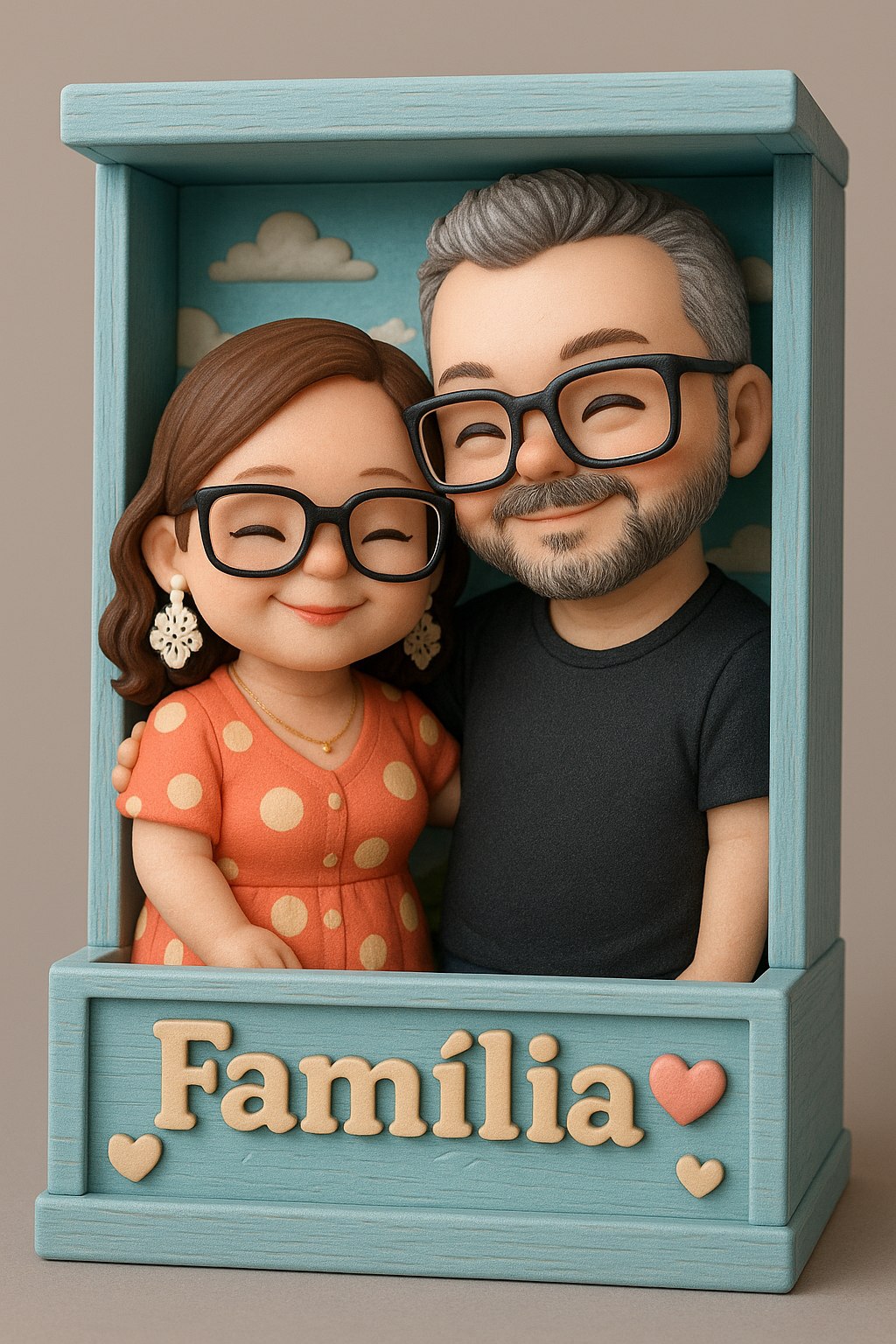 Caixinha com miniatura 3D