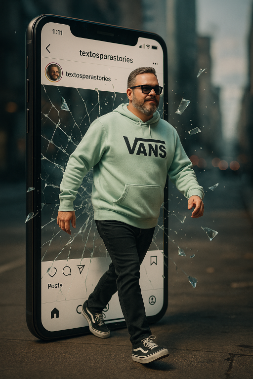 Homem saindo do Celular