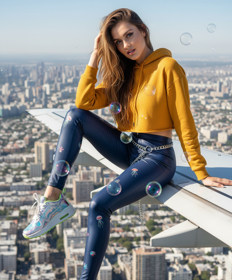 Mulher nas Asas do Avião