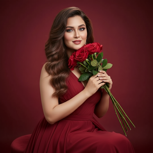 Mulher de vestido Vermelho